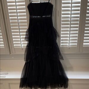 Chic Black Layered Evening Gown